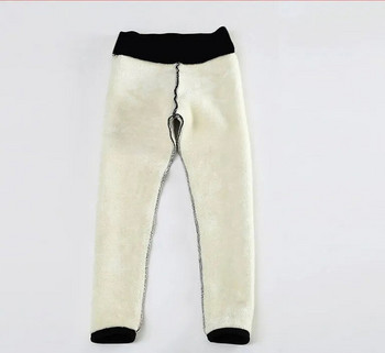 Зимни еластични дебели вълнени панталони с висока талия Дамски топли панталони Кадифени панталони Нови дамски поларени клинове Термо панталони