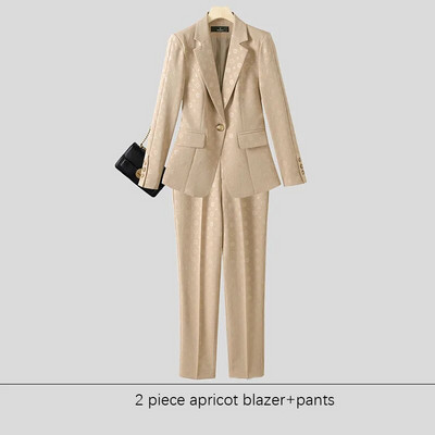 Tesco 2-dijelno žensko odijelo, odijelo s hlačama, sako dugih rukava, elegantna jakna za starije osobe, odijelo za uredske dame conjunto feminino