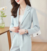 Tesco bleiser naiste ülikond lühike jope pükste ülikond kontoris daamile Moodne kõrge vöökohaga pükste komplekt magusaks tutvumiseks conjunto feminino