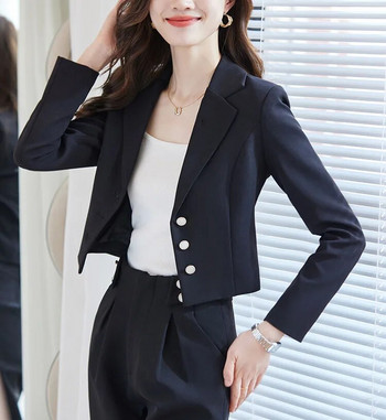 Tesco Blazer Γυναικείο κοστούμι Κοντό σακάκι παντελόνι κοστούμι για το γραφείο Lady Fashion Παντελόνι ψηλόμεσο σετ για γλυκά ραντεβού σε συνδυασμό με θηλυκό