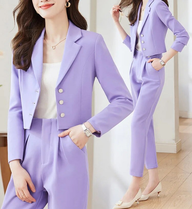 Tesco bleiser naiste ülikond lühike jope pükste ülikond kontoris daamile Moodne kõrge vöökohaga pükste komplekt magusaks tutvumiseks conjunto feminino