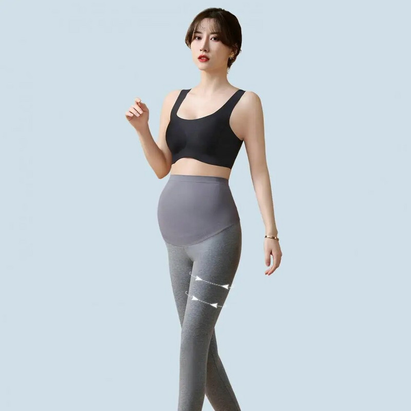 Grūtnieču vingrošanas legingi Atbalsta grūtnieču sporta bikses Stilīgi legingi ar augstu vidukli šauri bikses grūtniecēm