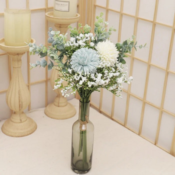 12бр. Сватбени изкуствени цветя Висококачествени Babybreaths Букети от глухарче Булка Сватбена декорация на ваза за дома Синтетично цвете