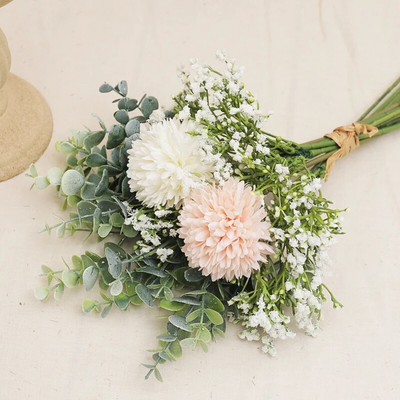 12 tk pulmakunstlilled Kõrge kvaliteediga Babybreath võilillest pruudikimbud Pulma kodu vaas Kaunistus Sünteetiline lill