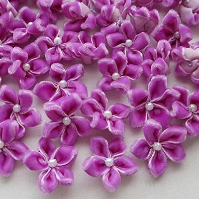 20 ks 25 mm biela farba U pick zamatová stuha kvet Bauhinia s perleťovou aplikáciou svadobné