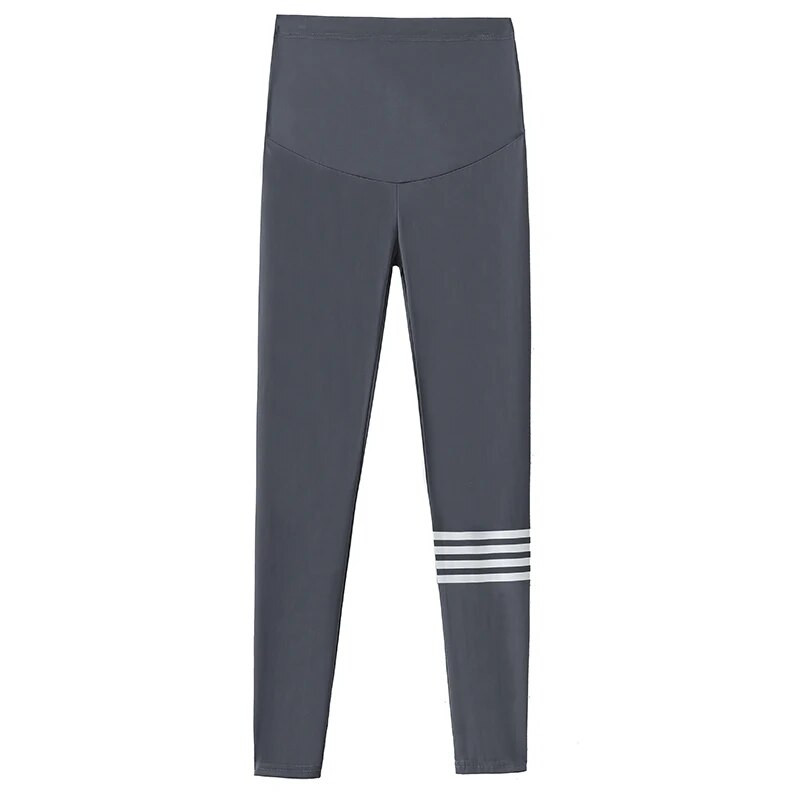 Grūtnieces haizivīdas bikses sieviešu modes stils līdz potītēm, šauri legingi grūtnieču jogo bikses svītrainām sporta bikses