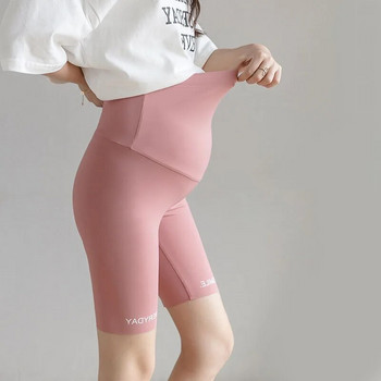 Летни тънки памучни панталони за бременни с къси клинове на корема Безшевни горещи шорти за бременни жени Ежедневни панталони за йога Бременност Извън