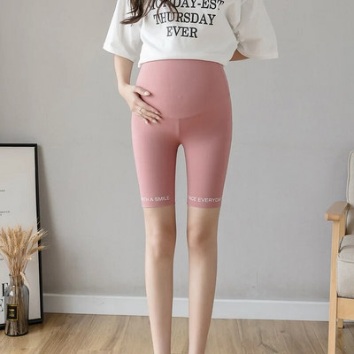 Καλοκαιρινό λεπτό βαμβακερό κοντό κολάν εγκυμοσύνης χωρίς ραφές καυτό σορτς για έγκυες γυναίκες Casual Yoga Εγκυμοσύνη έξω παντελόνι