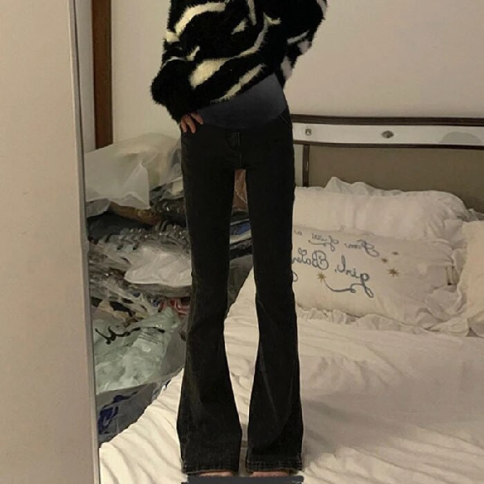 Proljeće Jesen Pamučne trudničke hlače Hlače za trudnice Uske trudničke tajice Hlače za trudnice na trbuhu