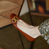 Ol Office Női Cipők Fém csónakcipők Négyzetes orrú csúszás lapos cipő Női lapos ruha cipő alacsony sarkú elegáns, egyszemélyes cipő 9773N