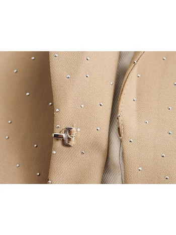 TRAF Γυναικείο παλτό Blazer Παντελόνι Flash κοστούμι 2023 Φθινοπωρινό κομψό γραφείο Lady Pockes μακρυμάνικο κοντό παλτό ίσιο παντελόνι με φερμουάρ 2 ΤΕΜ