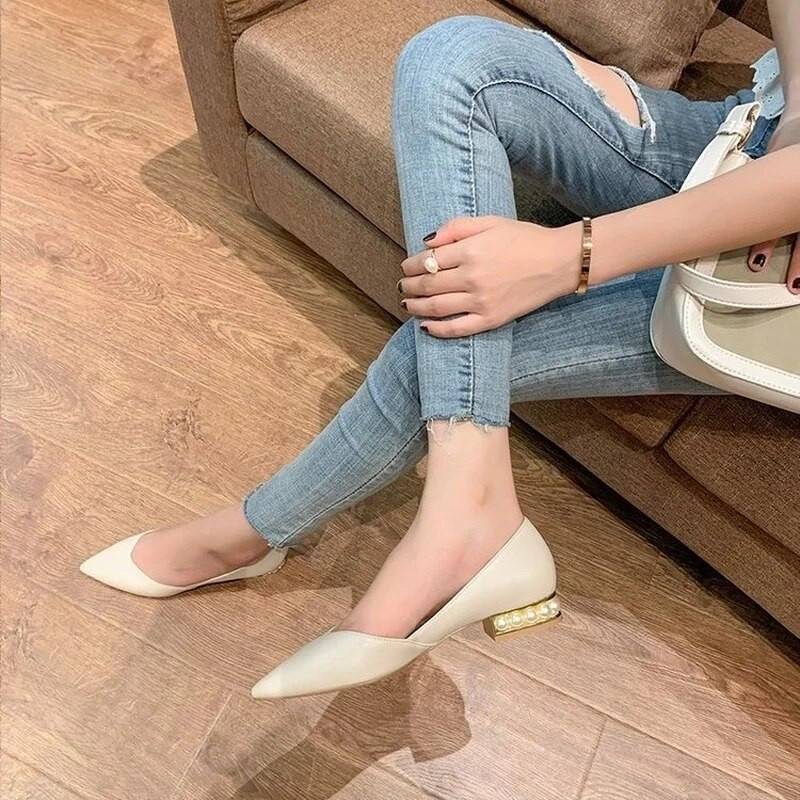 Jaunas vasaras sieviešu pumpas ar zemu papēžu apaviem meitenēm Eleganti baleta dzīvokli biroja sieviešu ādas mokasīni