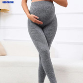 Kõrge vöökohaga rasedad säärised kõhnad rasedatele mõeldud rasedatele naistele kõhtu toetavad kootud säärised Body Shaper püksid