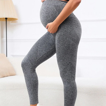 Ψηλόμεσο κολάν εγκυμοσύνης Skinny ρούχα εγκυμοσύνης για έγκυες γυναίκες Belly Support Knitted Leggins Body Shaper Παντελόνια