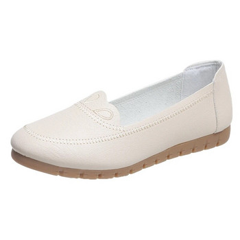 Дамски обувки тип лодка Wave Slip on Flat Shoes Дамски равни обувки Бели удобни бабини обувки черни пролет есен