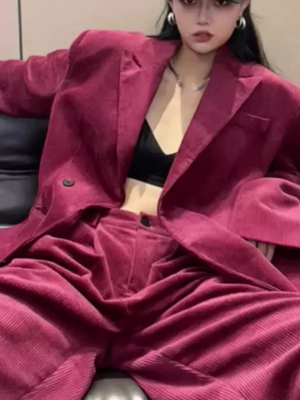 Sieviešu modes biznesa žakešu bikses 2 dab. komplekti Biroja sieviešu uzvalks ar garām piedurknēm elegants uzvalks jakas ar platām kājām bikškostīmi Jaunums pieskaņošanā