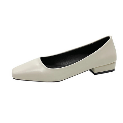 Nove ženske ravne cipele Jednobojne cipele za čamac s četvrtastim prstima Ravne cipele s ravnim prstima Ženske natikače Udobne uredske Zapatos Mujer 1557N