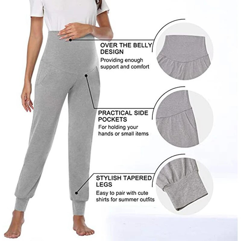 Grūtniecēm Bikses Pavasaris un Vasara Modal Legingi Grūtniecēm Vēders Lift Bikses Ikdienas apģērbs Grūtnieču kleita