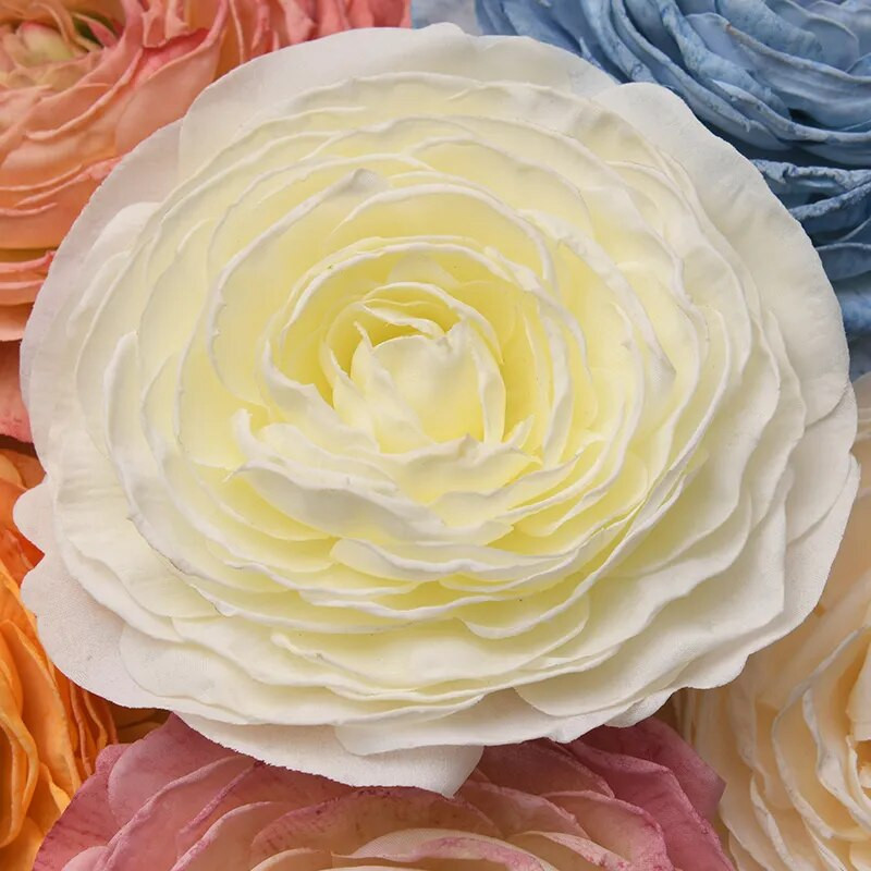 12cm/10gab Lielas peonijas mākslīgās baltās rozes zīda ziedu galviņas kāzu dekorēšanai DIY vainags Scrapbooking Amatniecības viltoti ziedi