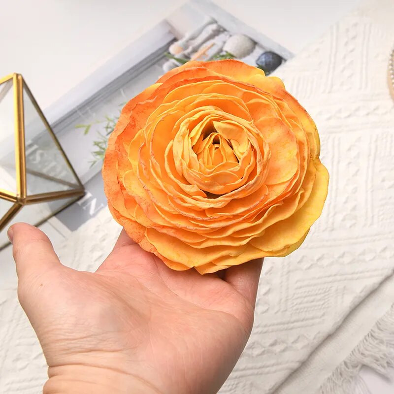 12cm/10gab Lielas peonijas mākslīgās baltās rozes zīda ziedu galviņas kāzu dekorēšanai DIY vainags Scrapbooking Amatniecības viltoti ziedi