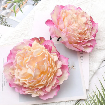 14cm/10τμχ Μεγάλες Παιώνιες Τεχνητές Λευκό Τριαντάφυλλο Μεταξωτό Κεφάλι για Στολισμό Γάμου DIY Στεφάνια Scrapbooking Craft Fake Flowers
