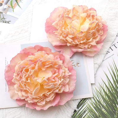 14cm/10kom Veliki božur Umjetna bijela ruža Svilene cvjetne glavice za dekoraciju vjenčanja DIY vijenac Scrapbooking Lažno cvijeće