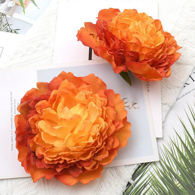 14cm/10kom Veliki božur Umjetna bijela ruža Svilene cvjetne glavice za dekoraciju vjenčanja DIY vijenac Scrapbooking Lažno cvijeće