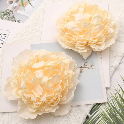 14cm/10kom Veliki božur Umjetna bijela ruža Svilene cvjetne glavice za dekoraciju vjenčanja DIY vijenac Scrapbooking Lažno cvijeće