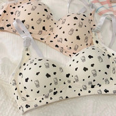 Ženski grudnjak Rano donje rublje sa žicama za trudnice Donje rublje za djevojke s printom crtića Studentski udoban prozračni tanki push-up grudnjak