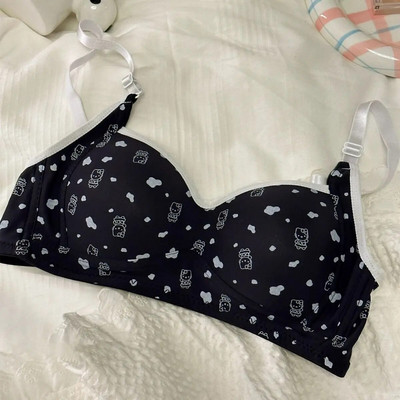 Ženski grudnjak Rano donje rublje sa žicama za trudnice Donje rublje za djevojke s printom crtića Studentski udoban prozračni tanki push-up grudnjak