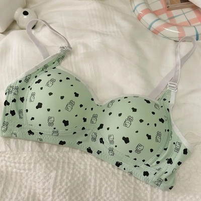 Ženski grudnjak Rano donje rublje sa žicama za trudnice Donje rublje za djevojke s printom crtića Studentski udoban prozračni tanki push-up grudnjak