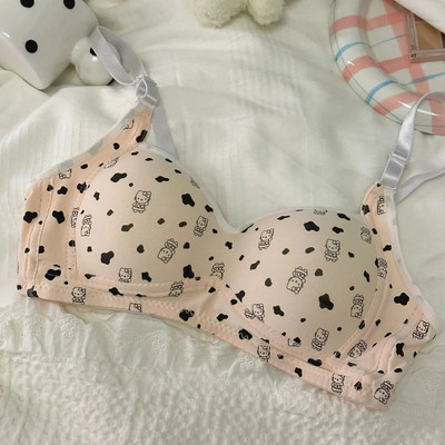 Ženski grudnjak Rano donje rublje sa žicama za trudnice Donje rublje za djevojke s printom crtića Studentski udoban prozračni tanki push-up grudnjak