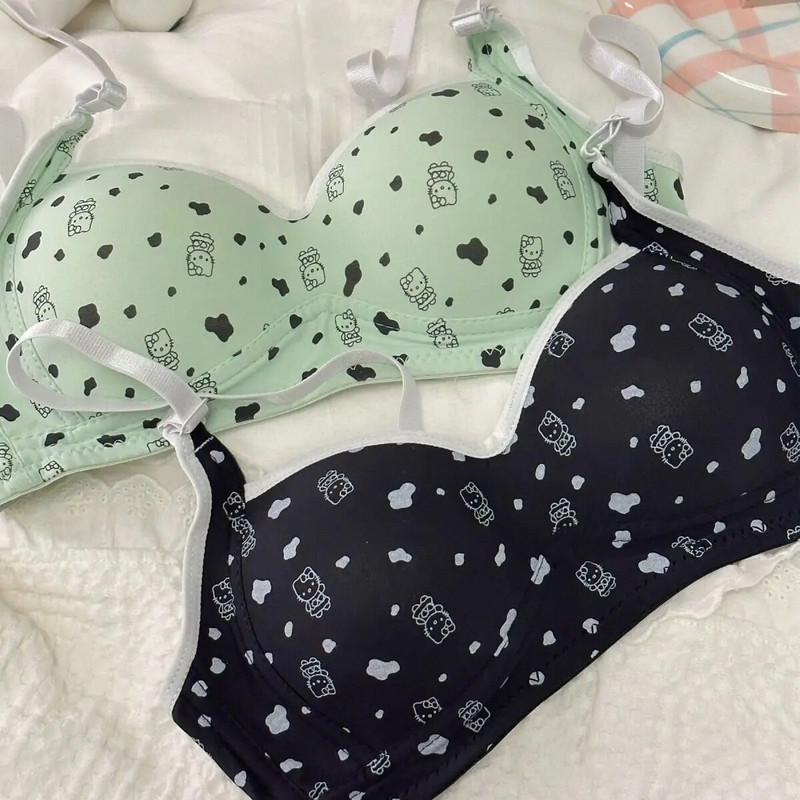 Ženski grudnjak Rano donje rublje sa žicama za trudnice Donje rublje za djevojke s printom crtića Studentski udoban prozračni tanki push-up grudnjak