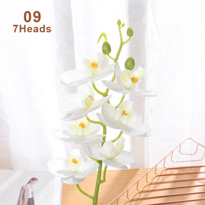 10 stili 3D tauriņu orhideja 7/11 galvas, īsta pieskāriena mākslīgā falenopsis kāzu viltus ziedu siena.