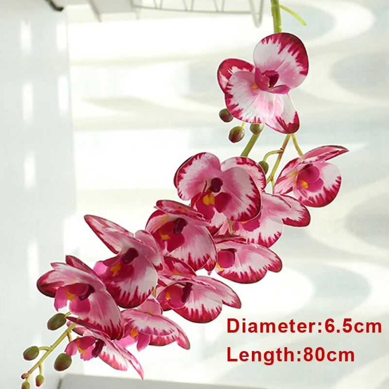 10 stili 3D tauriņu orhideja 7/11 galvas, īsta pieskāriena mākslīgā falenopsis kāzu viltus ziedu siena.