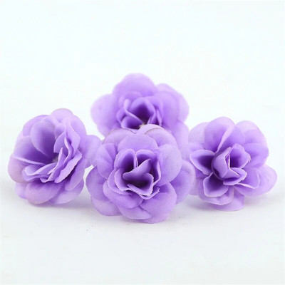 50 kom Mini 4,5 cm umjetna svilena ruža Cvjetna glava DIY Scrapbooking cvijeće Ručno izrađena lopta za poljubac Rukotvorine za vjenčanje Dekorativni