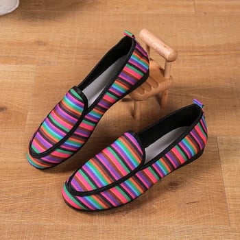 Дамски обувки с приплъзване Есенна мода 2023 Дамски обувки с равни обувки Дишащи ежедневни външни леки спортни обувки за бягане Дамски