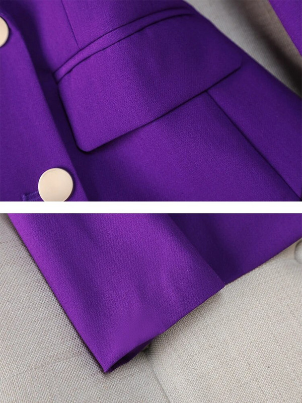 Modni M-8XL uredski ženski svečani komplet odijela s hlačama Ženska sivo ljubičasta ženska poslovna radna odjeća 2-dijelni sako i hlače