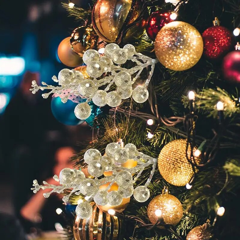 12 kom kućnog dekora Božićna imitacija bobičastog voća Ukrasi za drvce Pokloni za zabavu Rukotvorine Svjetlucave umjetne bobice Pijuci od lažne pjene