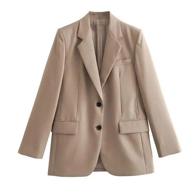 TRAF Jesenski komplet hlača Žensko novo odijelo 2023. Modni ravni Hlače visokog struka sa širokim nogavicama Blazer Ženski komplet Chic uredski 2-dijelni set