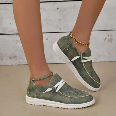 Biezs audekls, Sieviešu plakanie, pievelkamie sieviešu ķekati Rudens Jauni īpaši vieglas slinkas laivas apavi ikdienas kedas