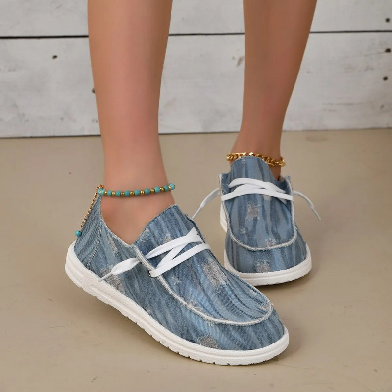 Biezs audekls, Sieviešu plakanie, pievelkamie sieviešu ķekati Rudens Jauni īpaši vieglas slinkas laivas apavi ikdienas kedas