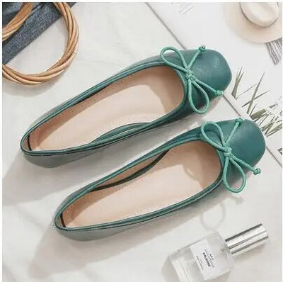 Sieviešu plakanās kvadrātveida galvas bantītes rozā baleta plakaneklītis sievietēm vienkrāsains mīksts vienkrāsains bantītis sieviešu apavi Zapatos De Mujer loafers