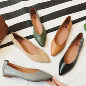 Plus Veličina 41 Ženske cipele sa šiljatim prstima za čamce, ravne cipele s mekanim potplatom, udobne Zapatos Mujer crne 1445N