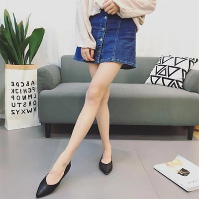 Plus Veličina 41 Ženske cipele sa šiljatim prstima za čamce, ravne cipele s mekanim potplatom, udobne Zapatos Mujer crne 1445N