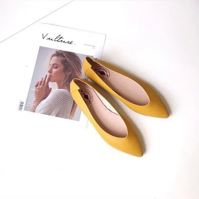 Plus Veličina 41 Ženske cipele sa šiljatim prstima za čamce, ravne cipele s mekanim potplatom, udobne Zapatos Mujer crne 1445N