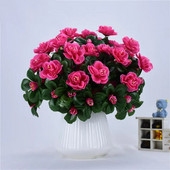 21 galva Mākslīgie acāliju ziedi Viltus ziedu pušķi Simulācija Rododendri Guļamistabas kāzu galdi Mājas dārza dekorēšana