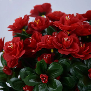 21 глави Изкуствени цветя от азалия Фалшиви цветя Букет Симулация Рододендрон Спалня Сватбени маси Декорация на домашна градина