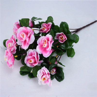 21 galva Mākslīgie acāliju ziedi Viltus ziedu pušķi Simulācija Rododendri Guļamistabas kāzu galdi Mājas dārza dekorēšana