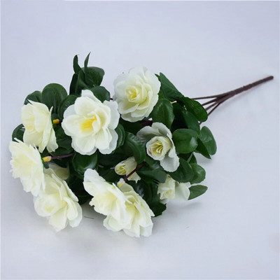 21 galva Mākslīgie acāliju ziedi Viltus ziedu pušķi Simulācija Rododendri Guļamistabas kāzu galdi Mājas dārza dekorēšana